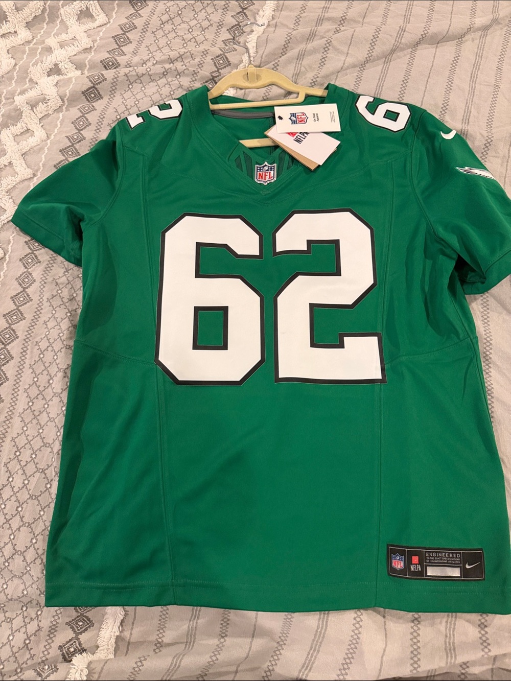 Jason Kelce Eagles Jersey Kelly Green- Medium